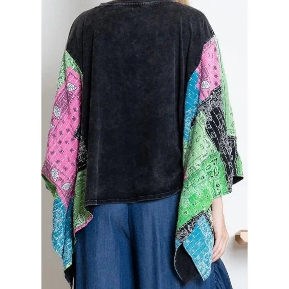 VTG Billy Joel 1994 Concert Oversized Tee With M/L Patchwork Kimono Sleeve Boho - Picture 7 of 16